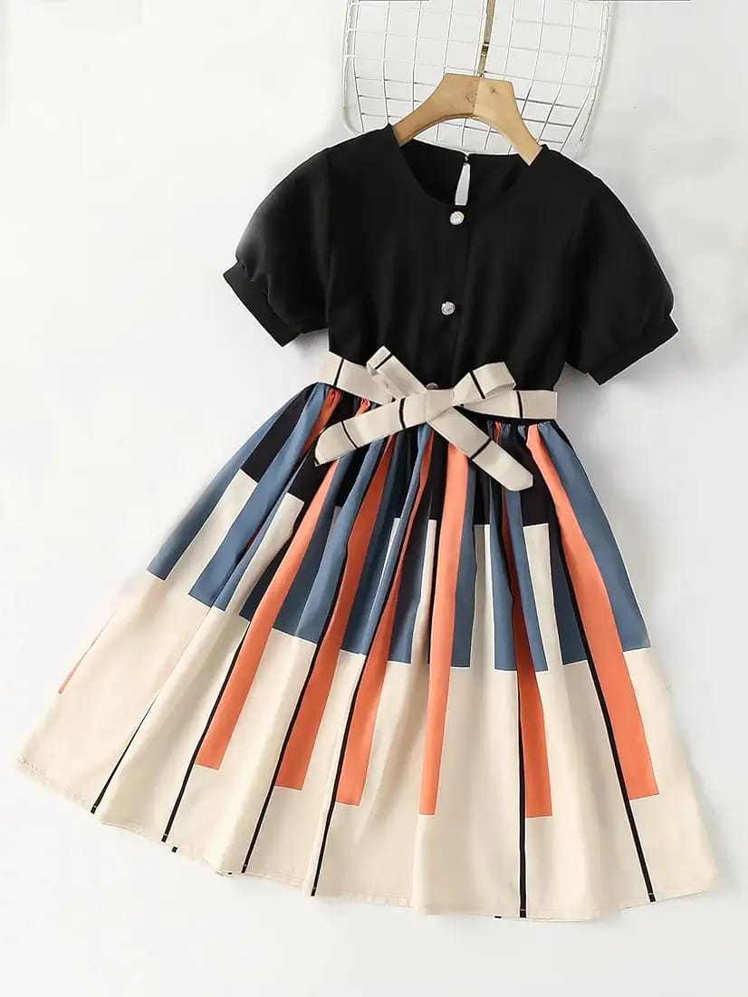 Girls Printed Dress, Fit and Floral